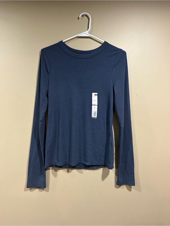 SO Tops - SO Long Sleeve Crewneck Top - Navy Blue